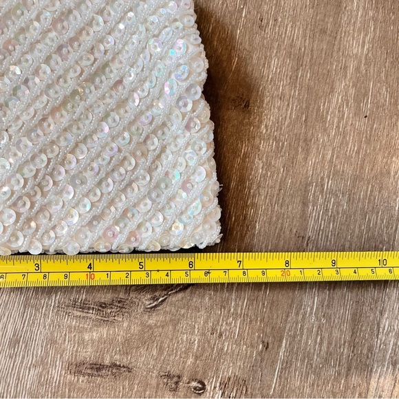 Vintage Glass Beaded Purse Plastic Sequins Rayon Interior Cocktails Party - Picture 10 of 10